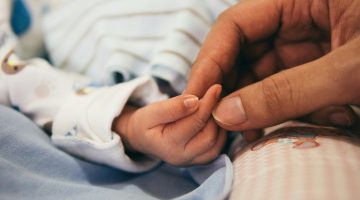 Baby dealing with birth injury.