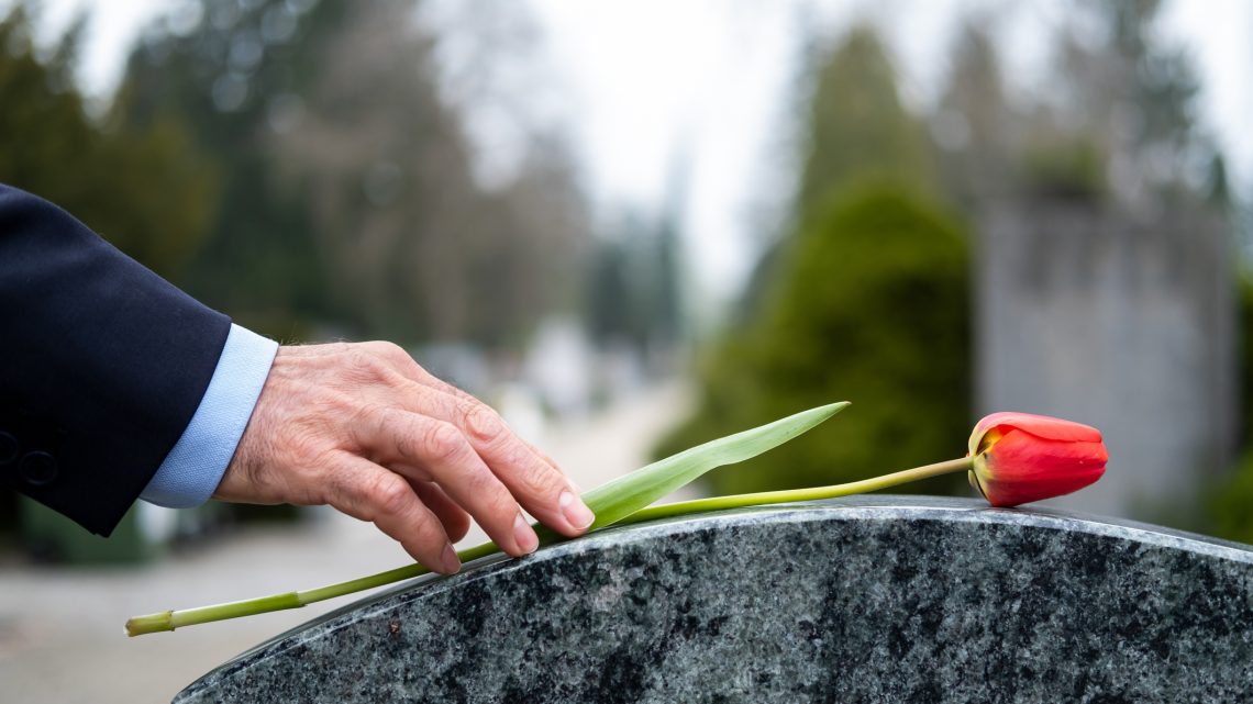 flower on grave