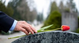 flower on grave